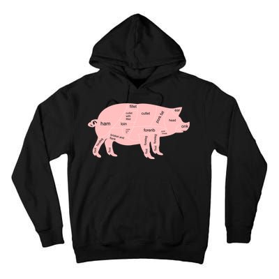 Pig Pork Bacon Chart Tall Hoodie