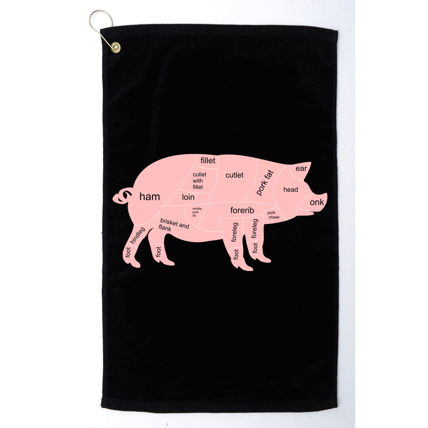 Pig Pork Bacon Chart Golf Towel