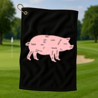 Pig Pork Bacon Chart Golf Towel