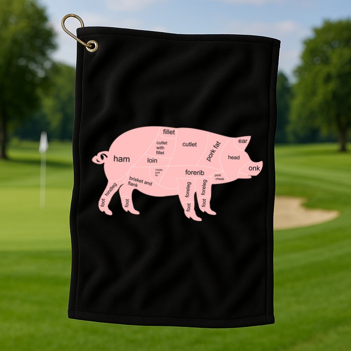 Pig Pork Bacon Chart Golf Towel