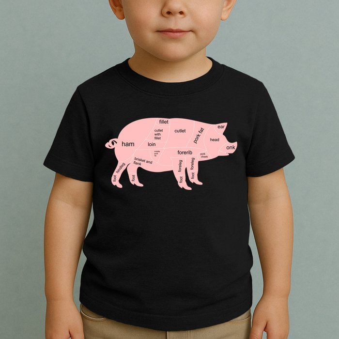 Pig Pork Bacon Chart Toddler T-Shirt
