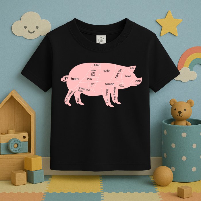 Pig Pork Bacon Chart Toddler T-Shirt