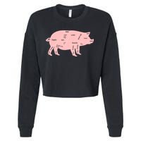 Pig Pork Bacon Chart Cropped Pullover Crew