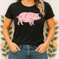 Pig Pork Bacon Chart Womens T-Shirt
