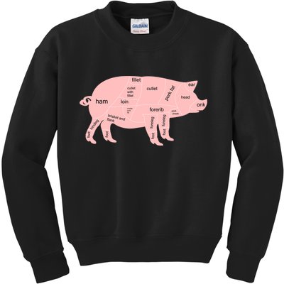 Pig Pork Bacon Chart Kids Sweatshirt