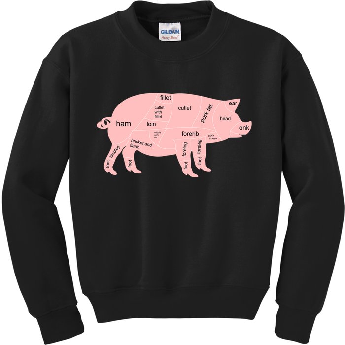 Pig Pork Bacon Chart Kids Sweatshirt