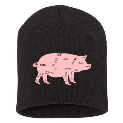 Pig Pork Bacon Chart Short Acrylic Beanie