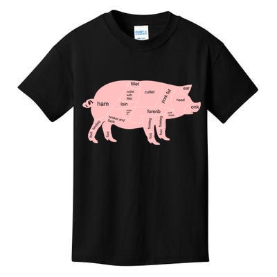 Pig Pork Bacon Chart Kids T-Shirt