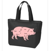 Pig Pork Bacon Chart Zip Tote Bag