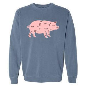 Pig Pork Bacon Chart Garment-Dyed Sweatshirt