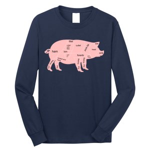 Pig Pork Bacon Chart Long Sleeve Shirt