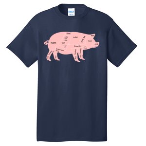 Pig Pork Bacon Chart Tall T-Shirt