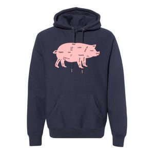 Pig Pork Bacon Chart Premium Hoodie