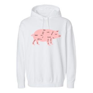 Pig Pork Bacon Chart Garment-Dyed Fleece Hoodie