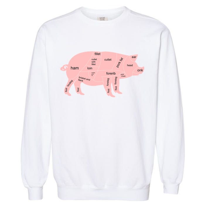 Pig Pork Bacon Chart Garment-Dyed Sweatshirt