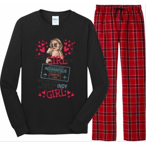 Proud Indianapolis Gift Travel Queen From Indianapolis Gift Long Sleeve Pajama Set