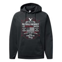 Politically Incorrect God Bless America Conservative Performance Fleece Hoodie