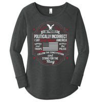 Politically Incorrect God Bless America Conservative Women's Perfect Tri Tunic Long Sleeve Shirt