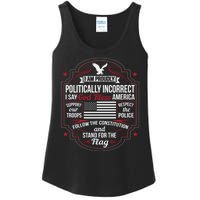 Politically Incorrect God Bless America Conservative Ladies Essential Tank