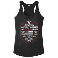 Politically Incorrect God Bless America Conservative Ladies PosiCharge Competitor Racerback Tank