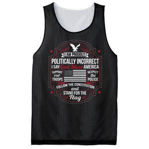 Politically Incorrect God Bless America Conservative Mesh Reversible Basketball Jersey Tank