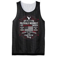 Politically Incorrect God Bless America Conservative Mesh Reversible Basketball Jersey Tank