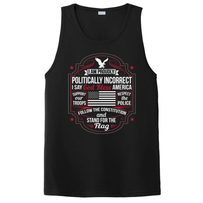 Politically Incorrect God Bless America Conservative PosiCharge Competitor Tank