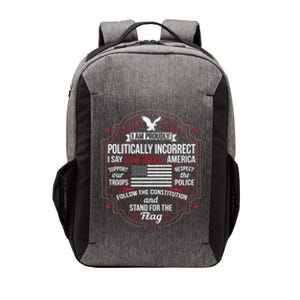 Politically Incorrect God Bless America Conservative Vector Backpack