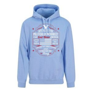 Politically Incorrect God Bless America Conservative Unisex Surf Hoodie