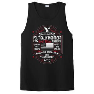 Politically Incorrect God Bless America Conservative Gift PosiCharge Competitor Tank