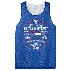 Politically Incorrect God Bless America Conservative Gift Mesh Reversible Basketball Jersey Tank