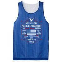 Politically Incorrect God Bless America Conservative Gift Mesh Reversible Basketball Jersey Tank