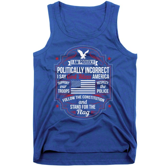 Politically Incorrect God Bless America Conservative Gift Tank Top