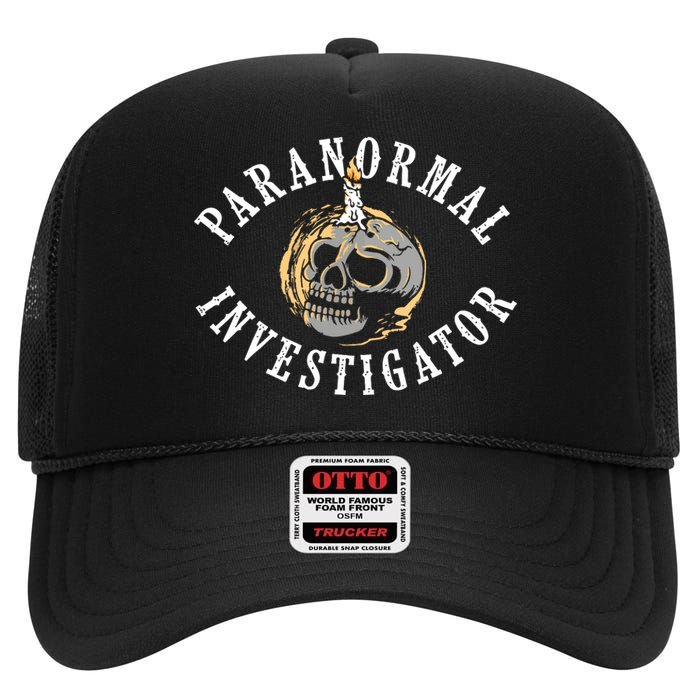 Paranormal Investigator Ghost Hunting Phantom Halloween High Crown Mesh Back Trucker Hat