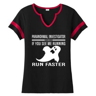 Paranormal Investigator Ghost Hunting Ladies Halftime Notch Neck Tee