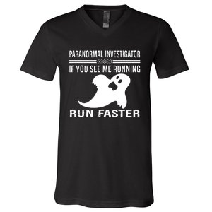 Paranormal Investigator Ghost Hunting V-Neck T-Shirt