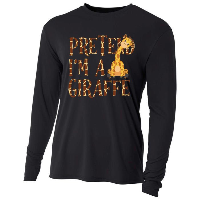 Pretend IM Giraffe Halloween Cooling Performance Long Sleeve Crew