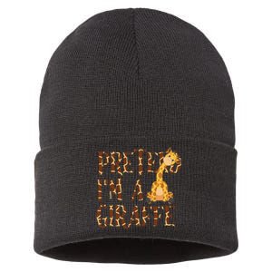 Pretend IM Giraffe Halloween Sustainable Knit Beanie