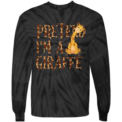 Pretend IM Giraffe Halloween Tie-Dye Long Sleeve Shirt