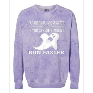 Paranormal Investigator Ghost Hunting Colorblast Crewneck Sweatshirt