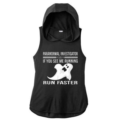 Paranormal Investigator Ghost Hunting Ladies PosiCharge Tri-Blend Wicking Draft Hoodie Tank