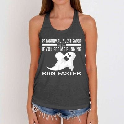 Paranormal Investigator Ghost Hunting Women's Knotted Racerback Tank