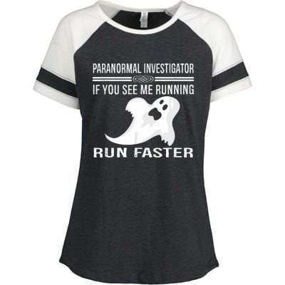 Paranormal Investigator Ghost Hunting Enza Ladies Jersey Colorblock Tee