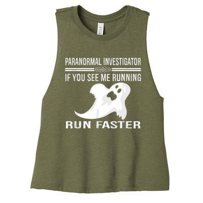 Paranormal Investigator Ghost Hunting Women's Racerback Cropped Tank