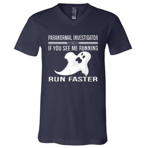 Paranormal Investigator Ghost Hunting V-Neck T-Shirt