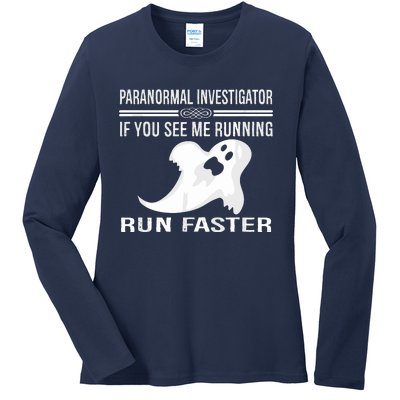 Paranormal Investigator Ghost Hunting Ladies Long Sleeve Shirt