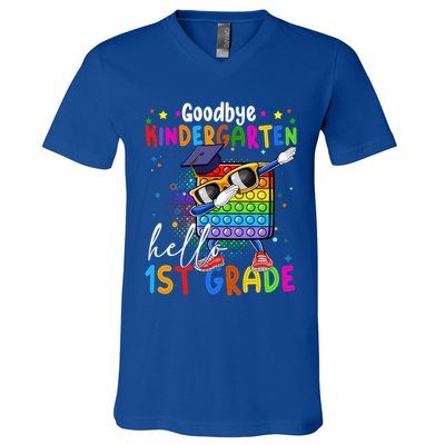 Pop It Goodbye Kindergarten Hello 1St Grade Graduation Great Gift V-Neck T-Shirt