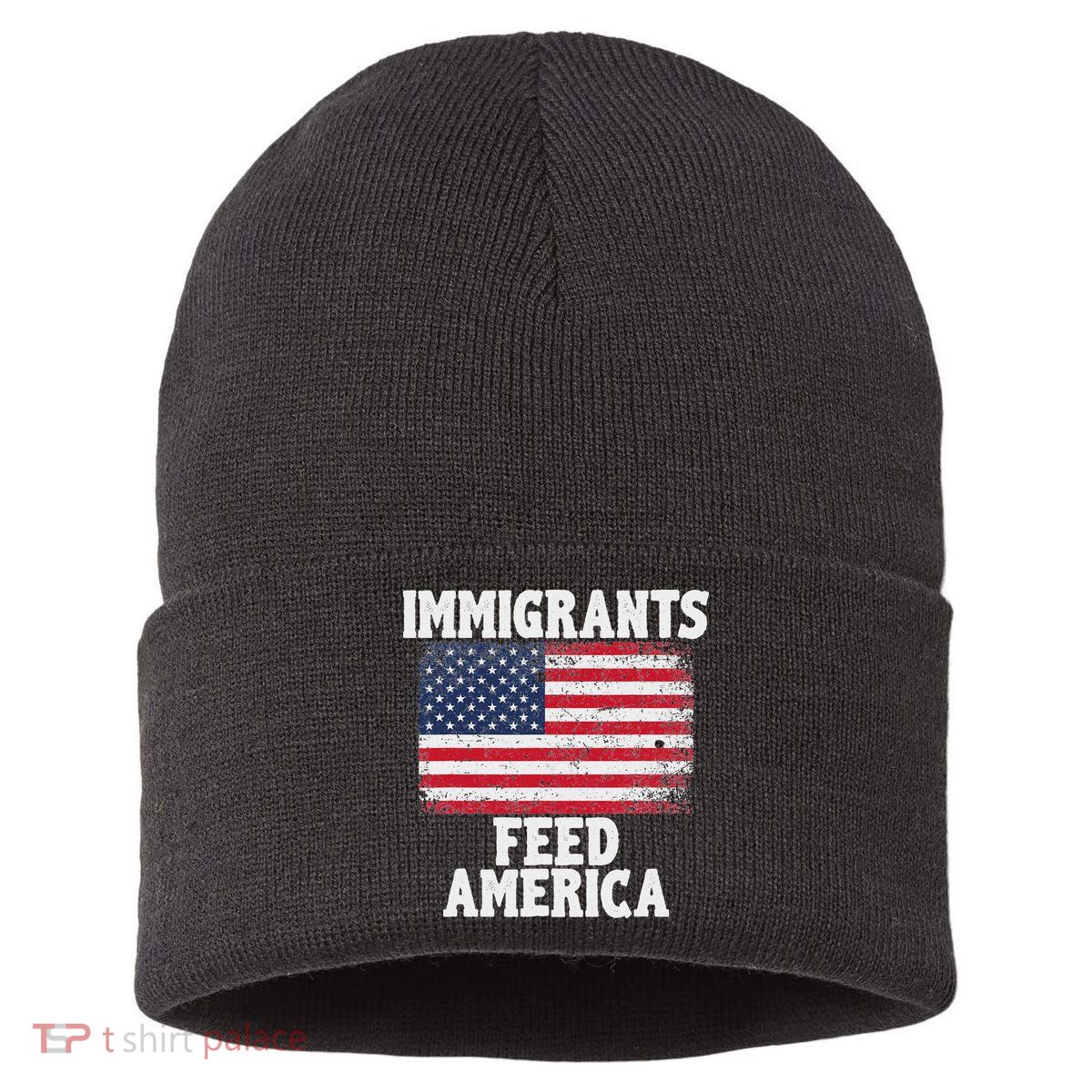 Pro Immigration Gift Immigrants Feed America Sustainable Knit Beanie