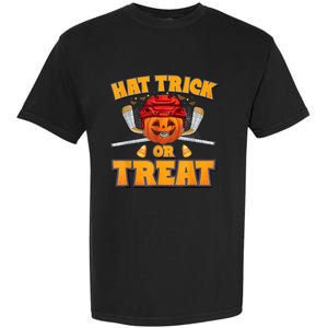 Pumpkin Ice Hockey Player Halloween Costume Garment-Dyed Heavyweight T-Shirt