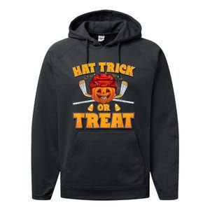 Pumpkin Ice Hockey Player Halloween Costume Performance Fleece Hoodie